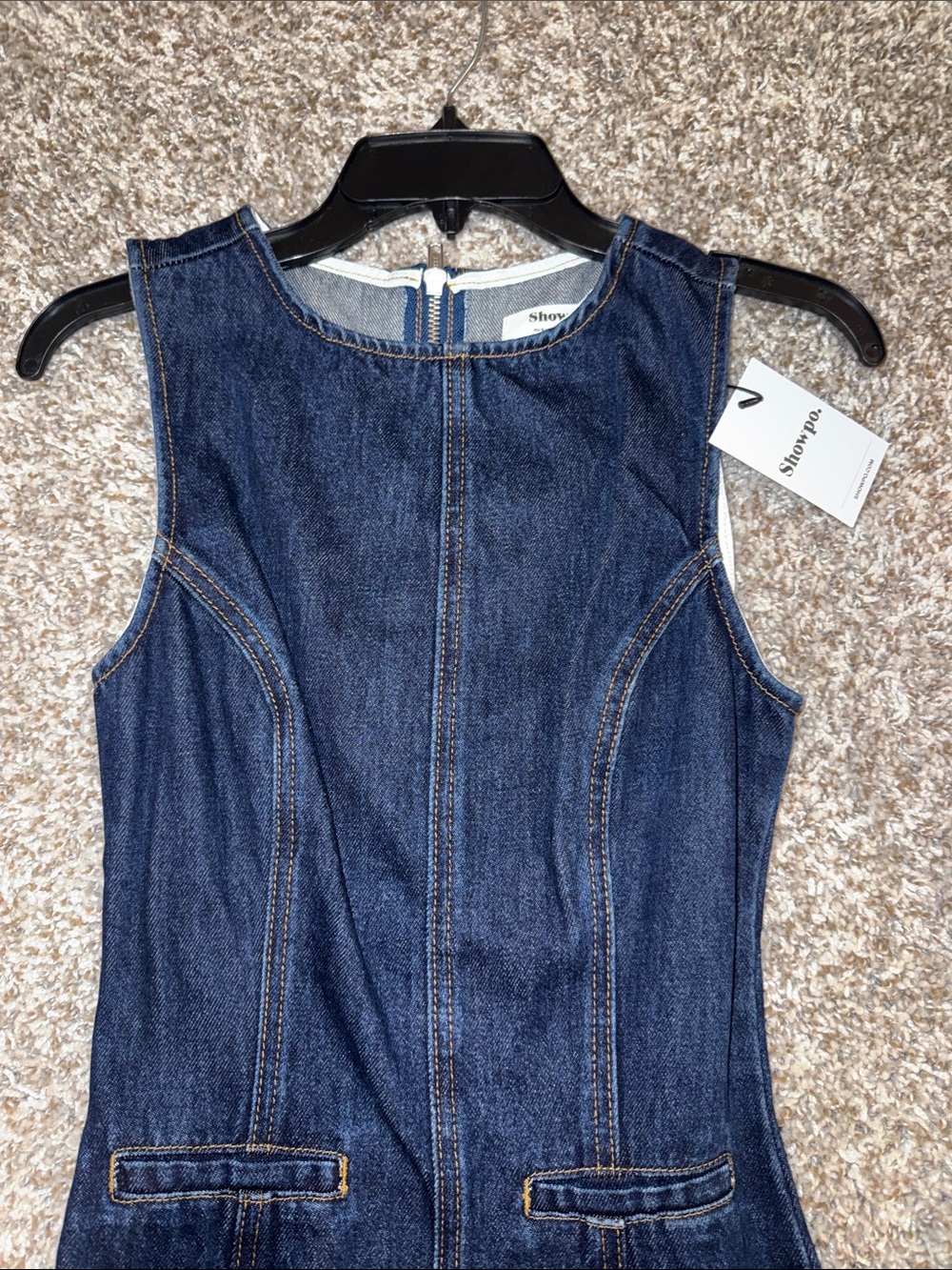 Chic Showpo Dark Denim A-Line Dress - Picture 2 of 4